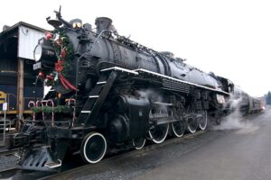 Christmas steam locomotive Vancouver Washington