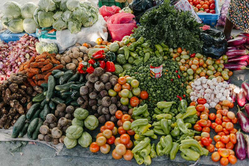 fresh foods in a market